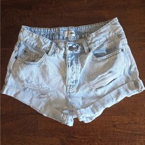 Amuse Society Light Blue Distressed Jean Shorts Size 26